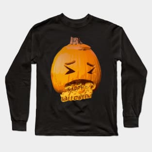 Puking Pumpkin Happy Halloween! Long Sleeve T-Shirt